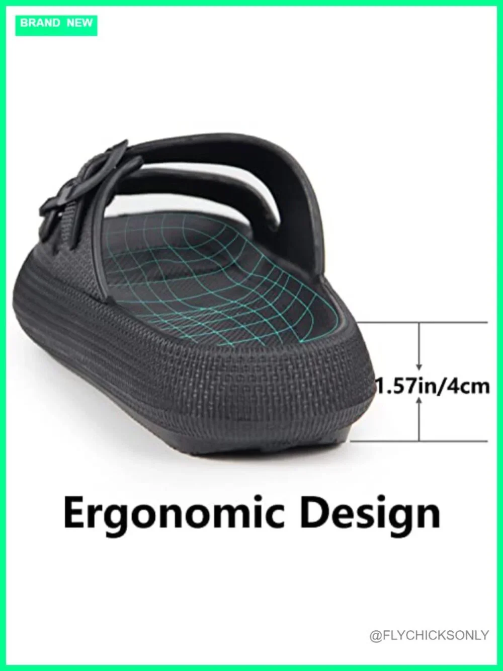 Double Buckle EVA Slide Sandals with Adjustable Straps